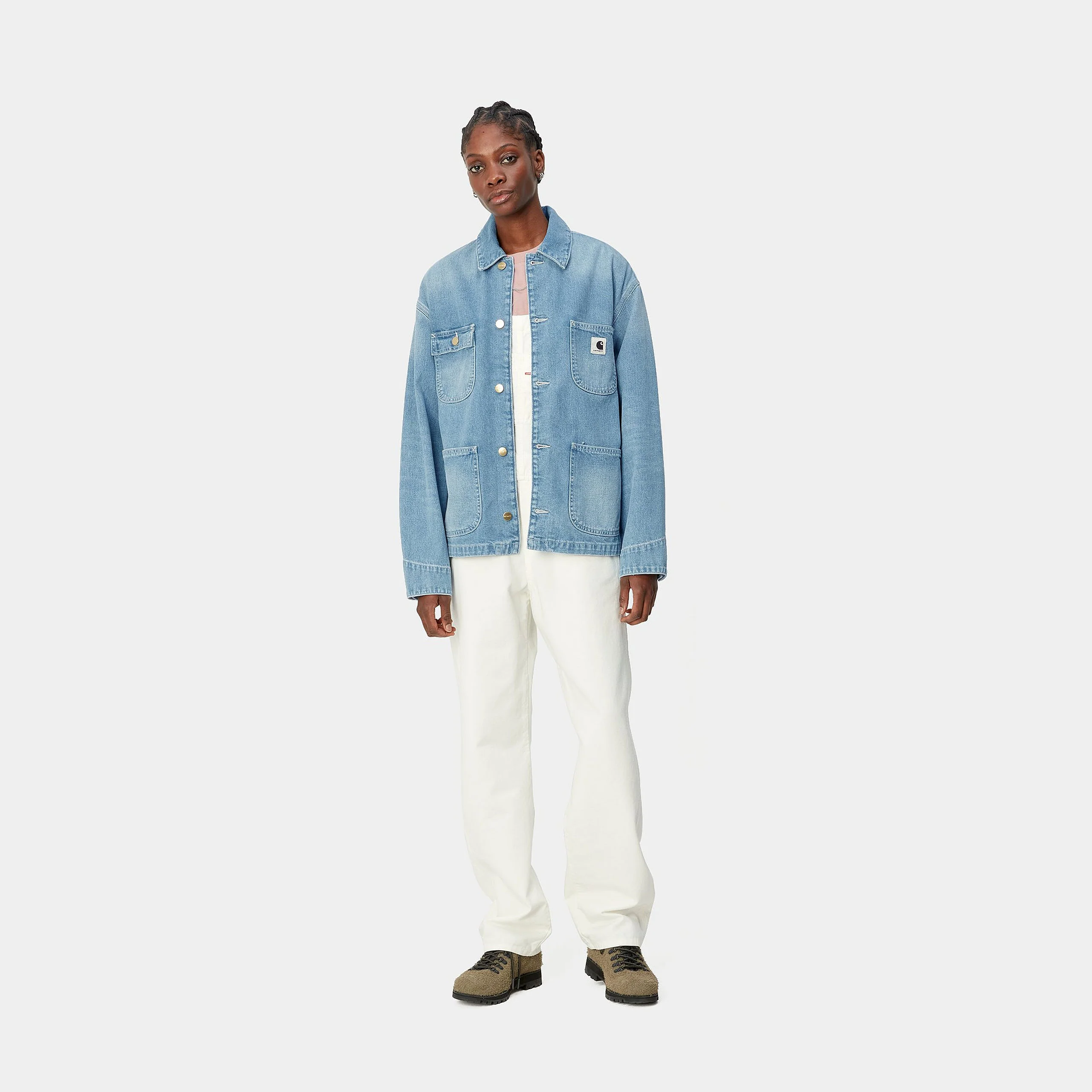 Carhartt WIP W' OG Michigan Coat 100% Cotton 'Norco' Denim, 11.25 oz (Blue Light True) - Image 4