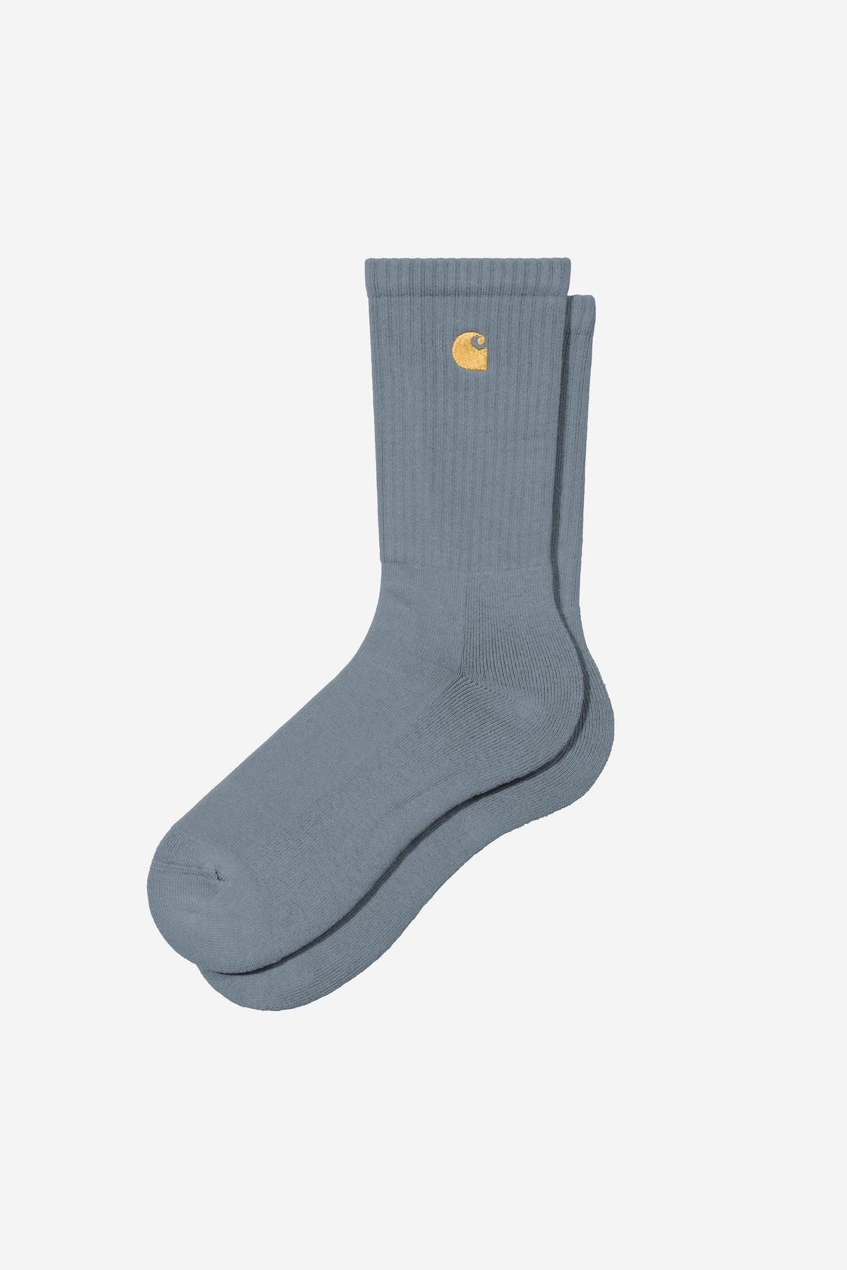 Carhartt WIP Chase Socks (Cozy Blue / Gold)