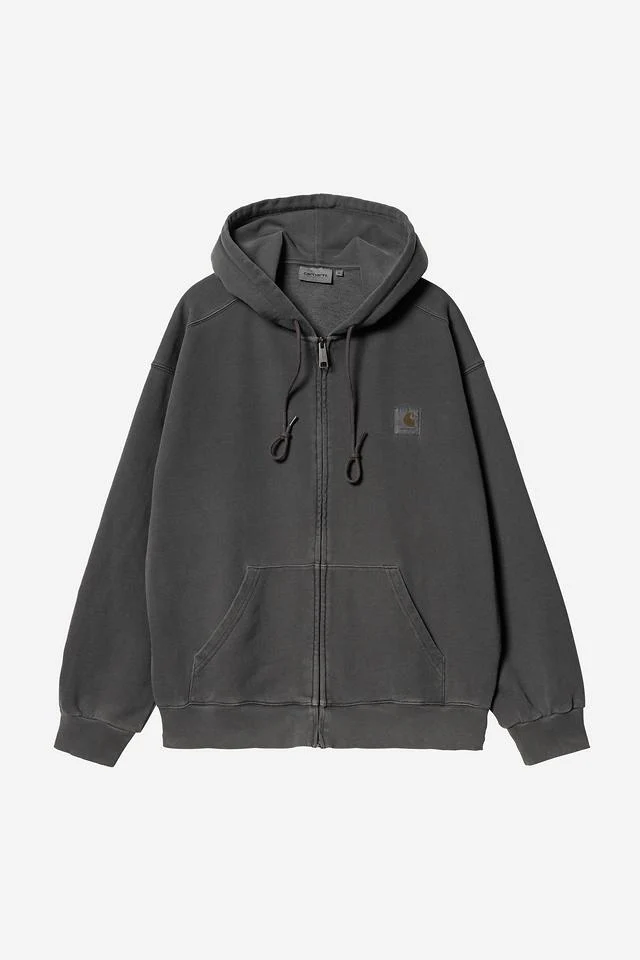 Carhartt WIP Hooded Nelson Jacket Cotton Sweat, 370 g/m² (Black garment dyed)