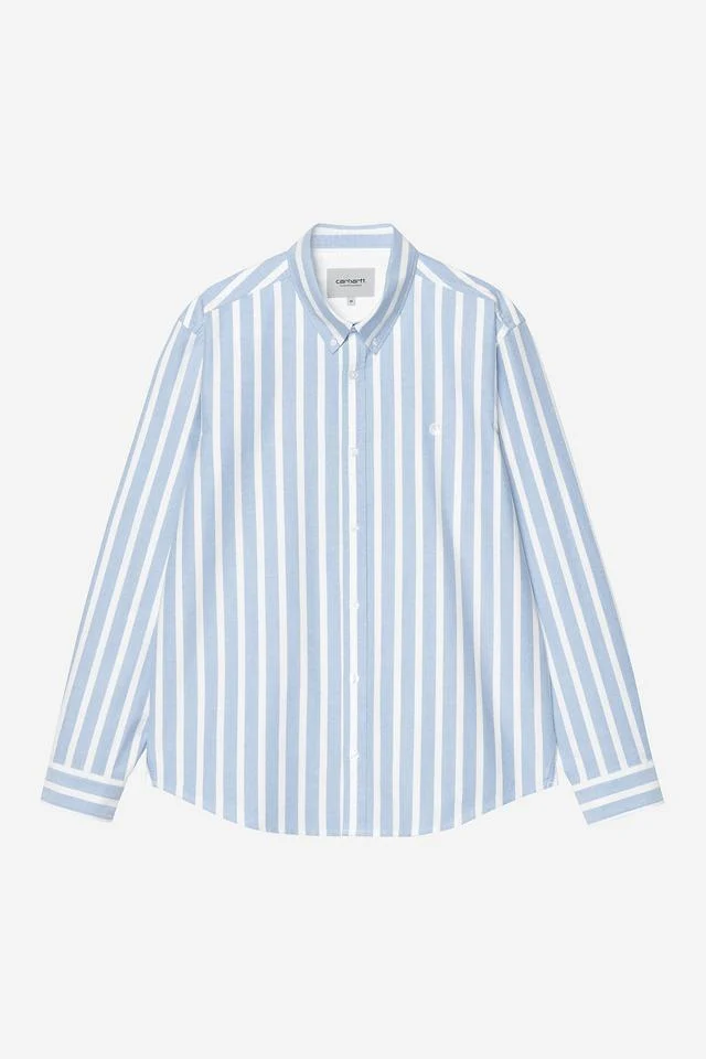 Carhartt WIP L/S Deven Shirt Cotton Oxford, 4.7 oz Deven Stripe, (Bleach / White)