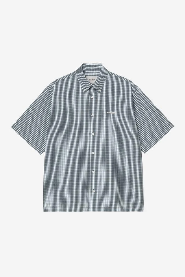 Carhartt WIP S/S Groff Shirt Cotton Poplin, 3.9 oz Groff Check, (Blue River)