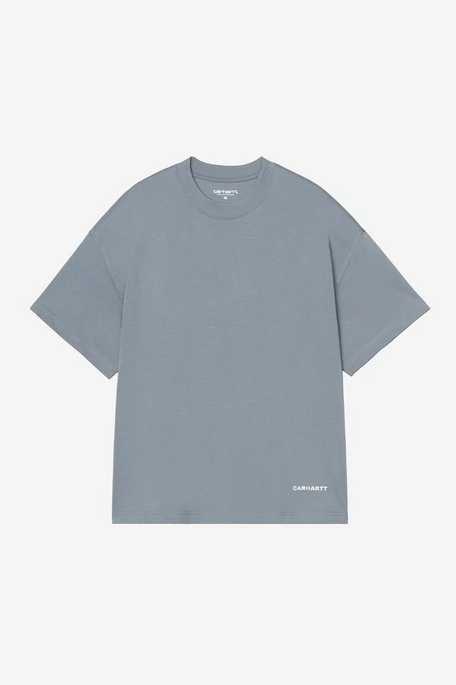 Carhartt WIP S/S Link Script T-Shirt 100% Organic Cotton Single Jersey, 230 g/m² (Velvet Blue / White)