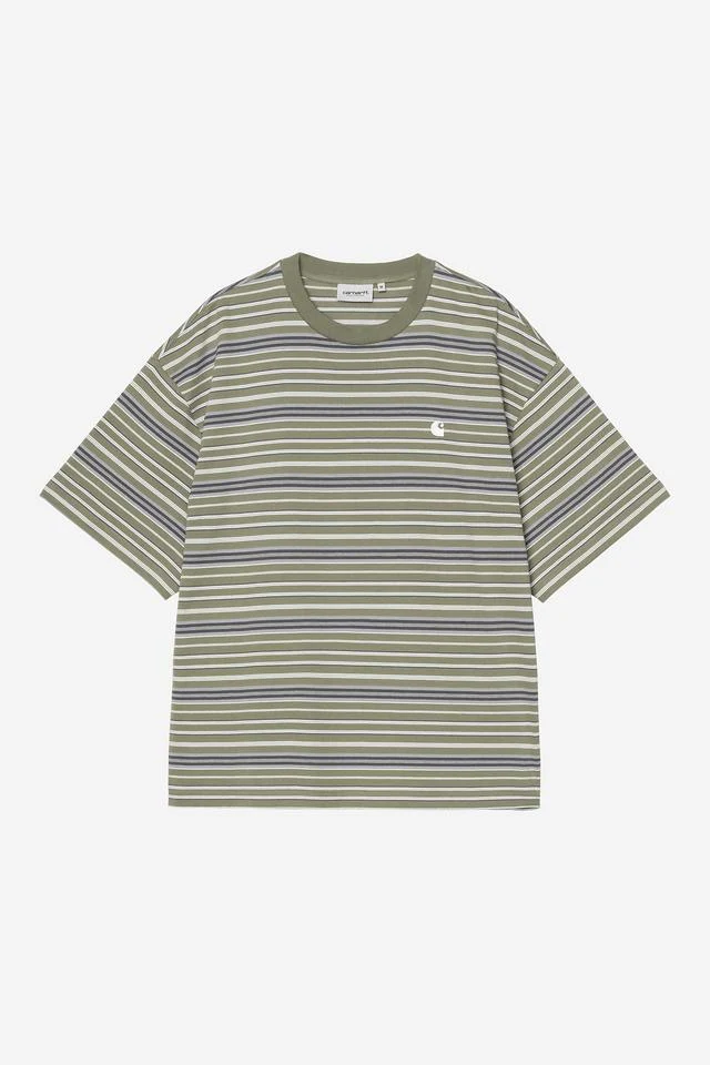 Carhartt WIP S/S Zane T-Shirt Cotton Single Jersey, 190 g/m² (Zane Stripe, Dollar Green)