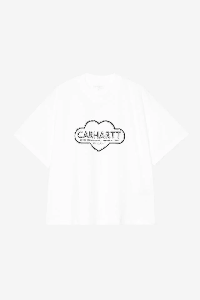 Carhartt WIP W' S/S Cloud Heart T-Shirt Organic Cotton Single Jersey, 165 g/m² (White)
