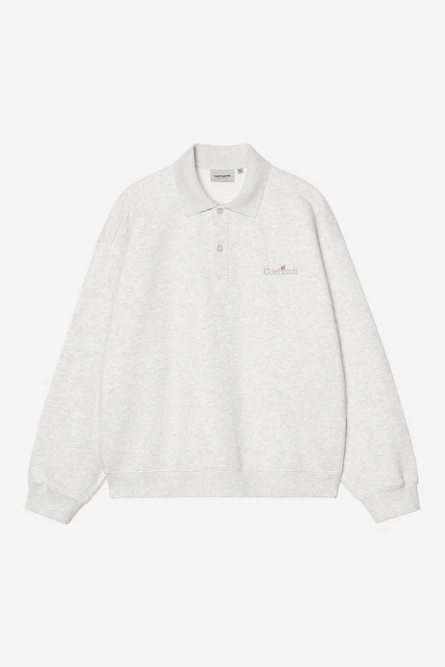 Carhartt WIP WIP Label Polo Sweat Cotton Sweat, 370 g/m² (Ash Heather)