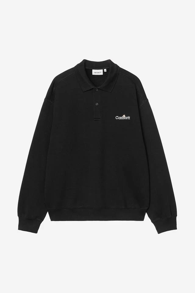 Carhartt WIP WIP Label Polo Sweat Cotton Sweat, 370 g/m² (Black)