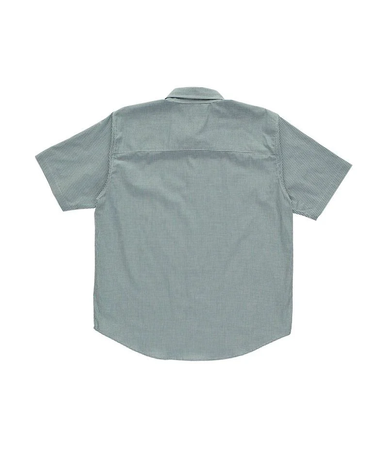 Pop Trading Company O Shortsleeve Gingham Shirt (Green/White) - Image 2
